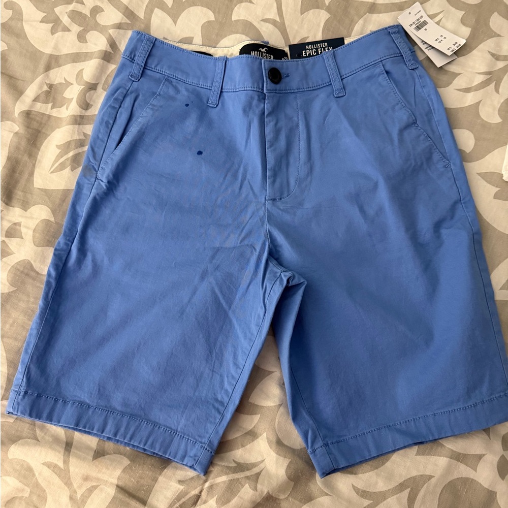 Hollister Light Blue Epic Flex Flat Front Men’s Chino ShortsHollister Men’s shor